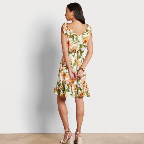 NWT Sam Edelman Floral Mini Dress in peach multi - Picture 4 of 10